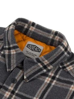 Quilted Flannel Long Sleeve Buttondown Shirt(Souvenir Quilted Flannel Long Sleeve Buttondown Shirt Wt25) -ThinkEmpire Shop quilted flannel shirt grey colla