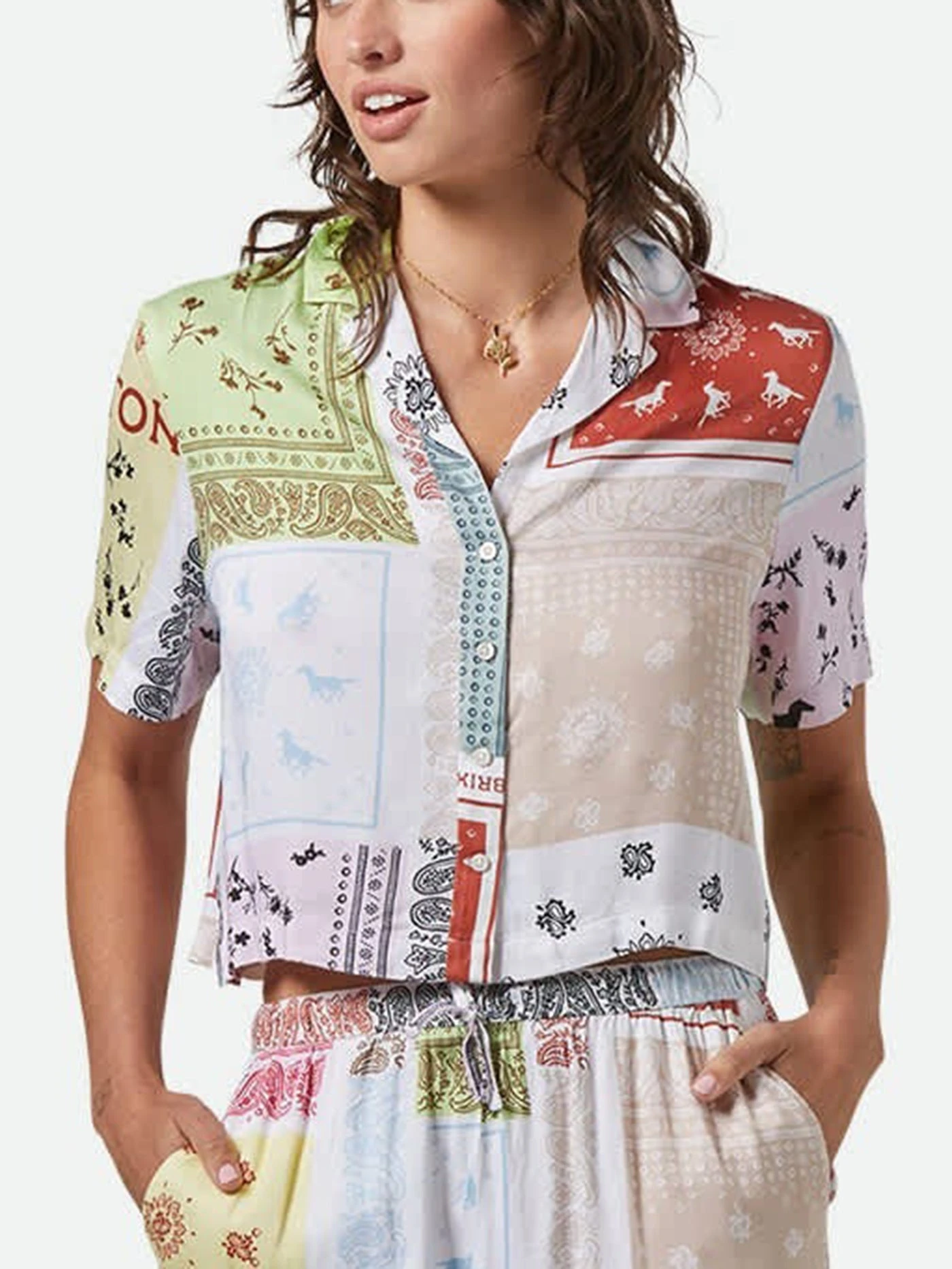 Silky Bowling Short Sleeve Buttondown Shirt(Brixton Silky Bowling Short Sleeve Buttondown Shirt Women Su25) 1 Silky Bowling Short Sleeve Buttondown Shirt(Brixton Silky Bowling Short Sleeve Buttondown Shirt Women Su25)