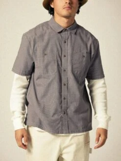 Cru Micro Plaid Short Sleeve Buttondown Shirt(Brixton Cru Micro Plaid Short Sleeve Buttondown Shirt Sp25) -ThinkEmpire Shop roesz1troy8tenppsfsr