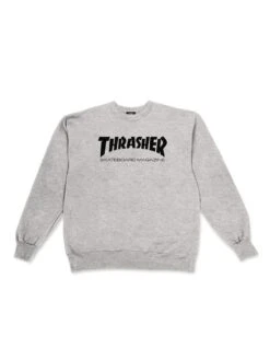 Skate Mag Crewneck Sweatshirt(Thrasher Skate Mag Crewneck Sweatshirt Co) -ThinkEmpire Shop skatemaglogo crewneck grey 1024