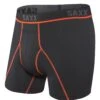 Kinetic Light-Compression Mesh Brief Black/Vermillon Boxer(Saxx Kinetic Light Compression Mesh Brief Black Vermillon Boxer Co)