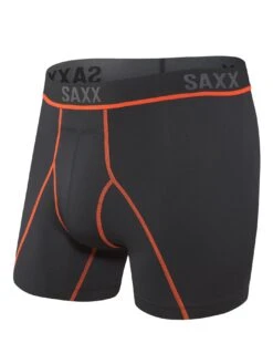 Kinetic Light-Compression Mesh Brief Black/Vermillon Boxer(Saxx Kinetic Light Compression Mesh Brief Black Vermillon Boxer Co)