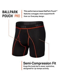 Kinetic Light-Compression Mesh Brief Black/Vermillon Boxer(Saxx Kinetic Light Compression Mesh Brief Black Vermillon Boxer Co) -ThinkEmpire Shop sxbb32 bvr 3tech 01