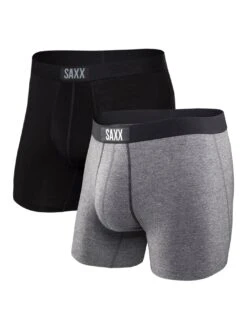 Vibe Super Extra Soft 2 Pack Black/Grey Boxer(Saxx Vibe Super Extra Soft 2 Pack Black Grey Boxer Co)