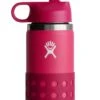 12oz Peony Kids Wide Mouth With Straw Lid & Boot Bottle (Kids)(Hydro Flask Kids Wide Mouth With Straw Lid 12oz Bottle Peony Co)