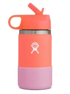 12oz Wide Mouth With Straw Lid & Boot Hibiscus Bottle (Kids)(Hydro Flask Wide Mouth With Straw Lid Bottle Kids Co)