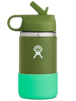 12oz Wide Mouth With Straw Lid & Boot Olive Bottle (Kids)(Hydro Flask Wide Mouth With Straw Lid Bottle 12 Oz Kids Co)