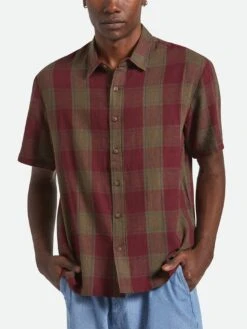 Cru Linen Blend Short Sleeves Shirt(Brixton Cru Linen Blend Short Sleeves Shirt Fa25)